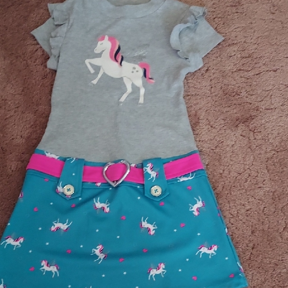 JCPenney Gray and Silver Casual Flutter Sleeve Dress